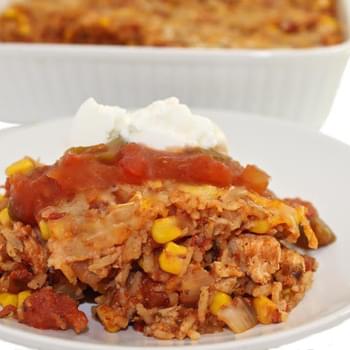 Skinny Mexican Chicken and Brown Rice Casserole