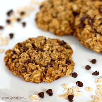 Flourless Cookies with Chocolate Chips and Oatmeal (and eggless too!)