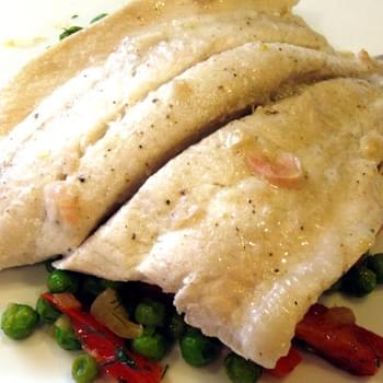 Fresh Sole Fish with Pea Salad