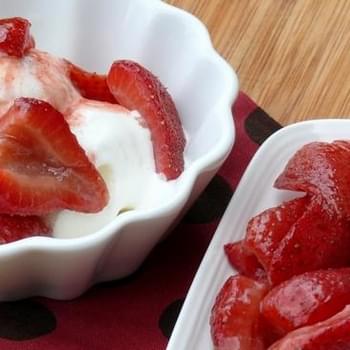 Roasted Strawberries with Vanilla Ice Cream