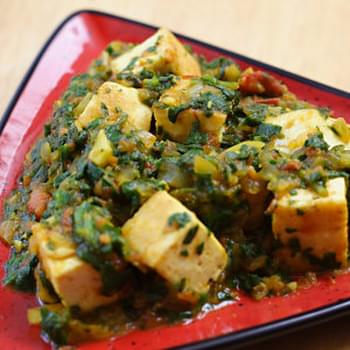 Palak Tofu (Tofu in Curried Spinach Sauce)