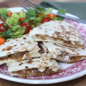 Caramelized Onion and Chicken Quesadillas