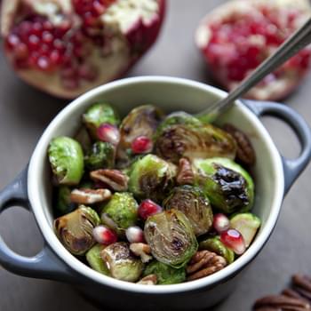 Honey Pomegranate Glazed Brussels Sprouts