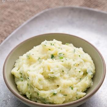 Mashed Parsnips and Potatoes with Chives and Parsley