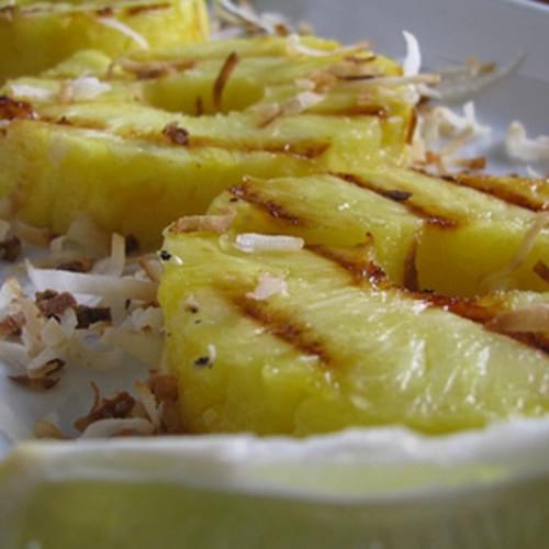 Grilled Rum Pineapple with Coconut on the Barbecue