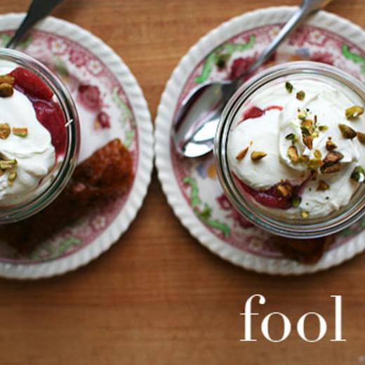 Rhubarb Fool with Cardamom Cream