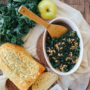 Sweet Braised Kale with Apples and Nuts