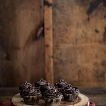 Chocolate Beet Cupcakes with Chocolate Mascarpone Frosting (+ Grain Mill Giveaway!)