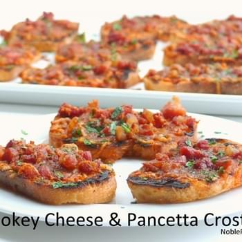 Smokey Cheese & Pancetta Crostini