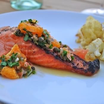 Broiled Salmon with Grapefruit & Herb Salsa