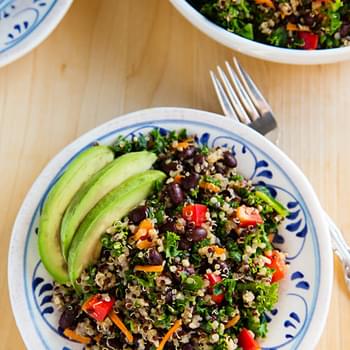 Kale and Quinoa Salad with Black Beans