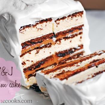 Easy Peanut Butter and Jelly Ice Cream Cake