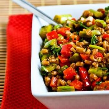 Farro Salad with Asparagus, Red Bell Pepper, and Sun-Dried Tomato Vinaigrette