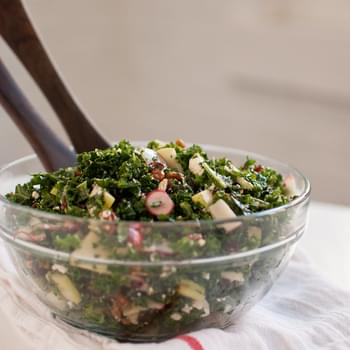 Deb’s Kale Salad with Apple, Cranberries and Pecans