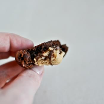 Brown Butter Double Fudge Chocolate Chip Cookie Dough Cookies