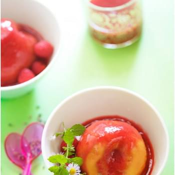 Nectarines in Lavender-Infused Raspberry Sauce