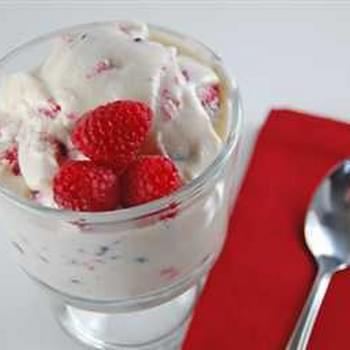 White Chocolate Raspberry Homemade Ice Cream