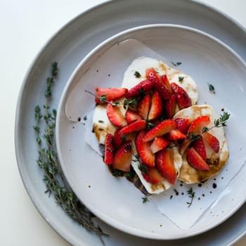 Strawberry Mozzarella with Thyme Balsamic Sauce