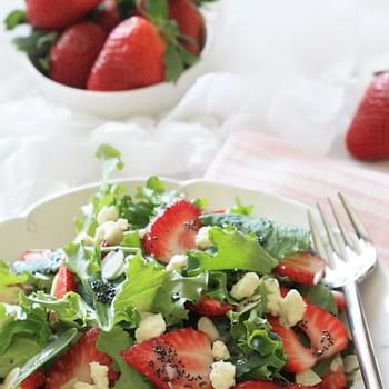 Mixed Baby Greens with Strawberries, Gorgonzola and Poppy Seed Dressing