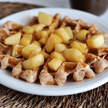 Apple Cinnamon Waffles with Cinnamon Syrup