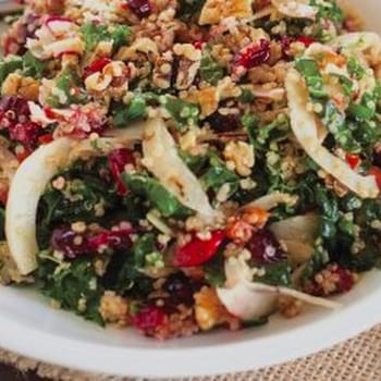 Roasted Garlic Kale & Quinoa Salad With Cranberries