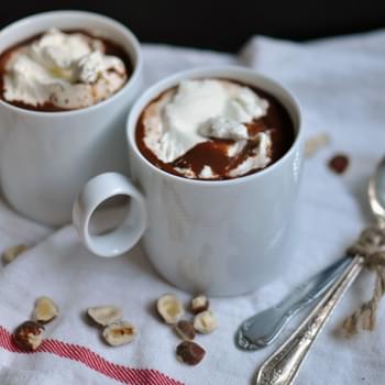 Hazelnut Hot Chocolate with Minted Whipped Cream
