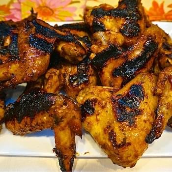 Grilled Chicken Wings with Molasses Barbecue Sauce