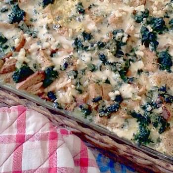 Spinach Strata with Gruyère Cheese