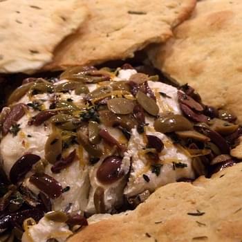 Goat Cheese with Olives, Lemon and Thyme