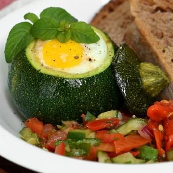 Eight-Ball Zucchini With Eggs Baked Inside