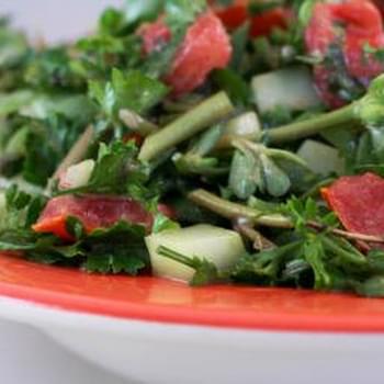 Chopped Middle Eastern Salad with Purslane