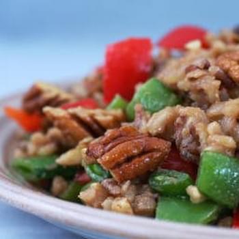 Brown and Wild Rice Salad with Snow Peas (or Sugar Snap Peas) and Peppers
