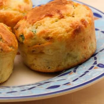 Cottage Cheese and Egg Breakfast Muffins with Bacon and Green Onions