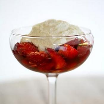 Ricotta-Mascarpone Mousse with Balsamic Strawberries