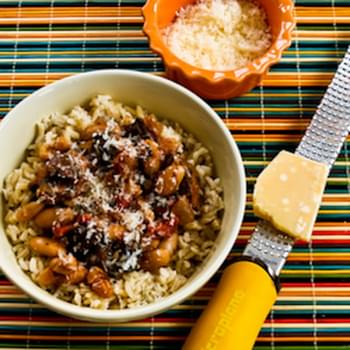 Mushroom, White Bean, and Tomato Stew with Parmesan