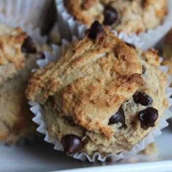 Banana, Peanut Butter and Chocolate Chip Muffins