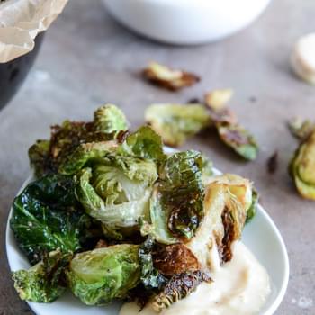 Fried Brussels Sprouts with Smoky Honey Aioli