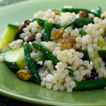Israeli Couscous with Green Beans, Feta and Pistachios