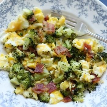 Cheesy Broccoli and Bacon Scramble