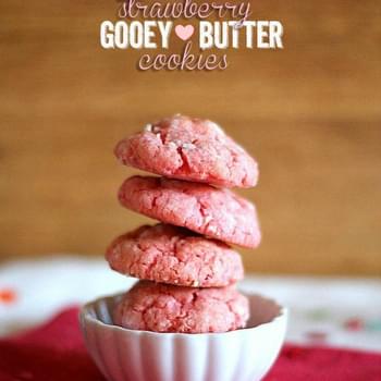Strawberry Gooey Butter Cookies