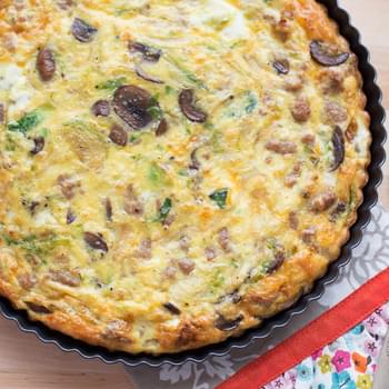 Crustless Quiche with Vegetables and Sausage
