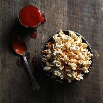Sriracha-Coconut Popcorn with Smoked Sea Salt