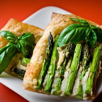 Asparagus Tart with White Bean Pesto