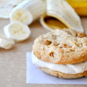 Peanut Butter and Banana Ice Cream Sandwiches