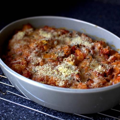 Scalloped Tomatoes with Croutons