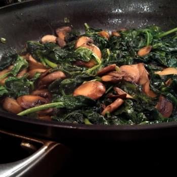 Spinach Sautéed with Mushrooms and Green Onions