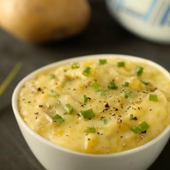 Greek Yogurt Takes The Place Of Sour Cream In These Rich And Creamy Mashed Potatoes!