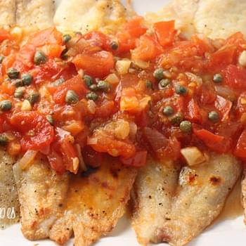 Broiled Tilapia with Tomato Caper Sauce
