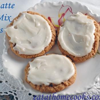 Spiced Chai Latte Cake Mix Cookies with Vanilla Cream Frosting