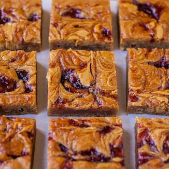 Peanut Butter and Jelly Blondies